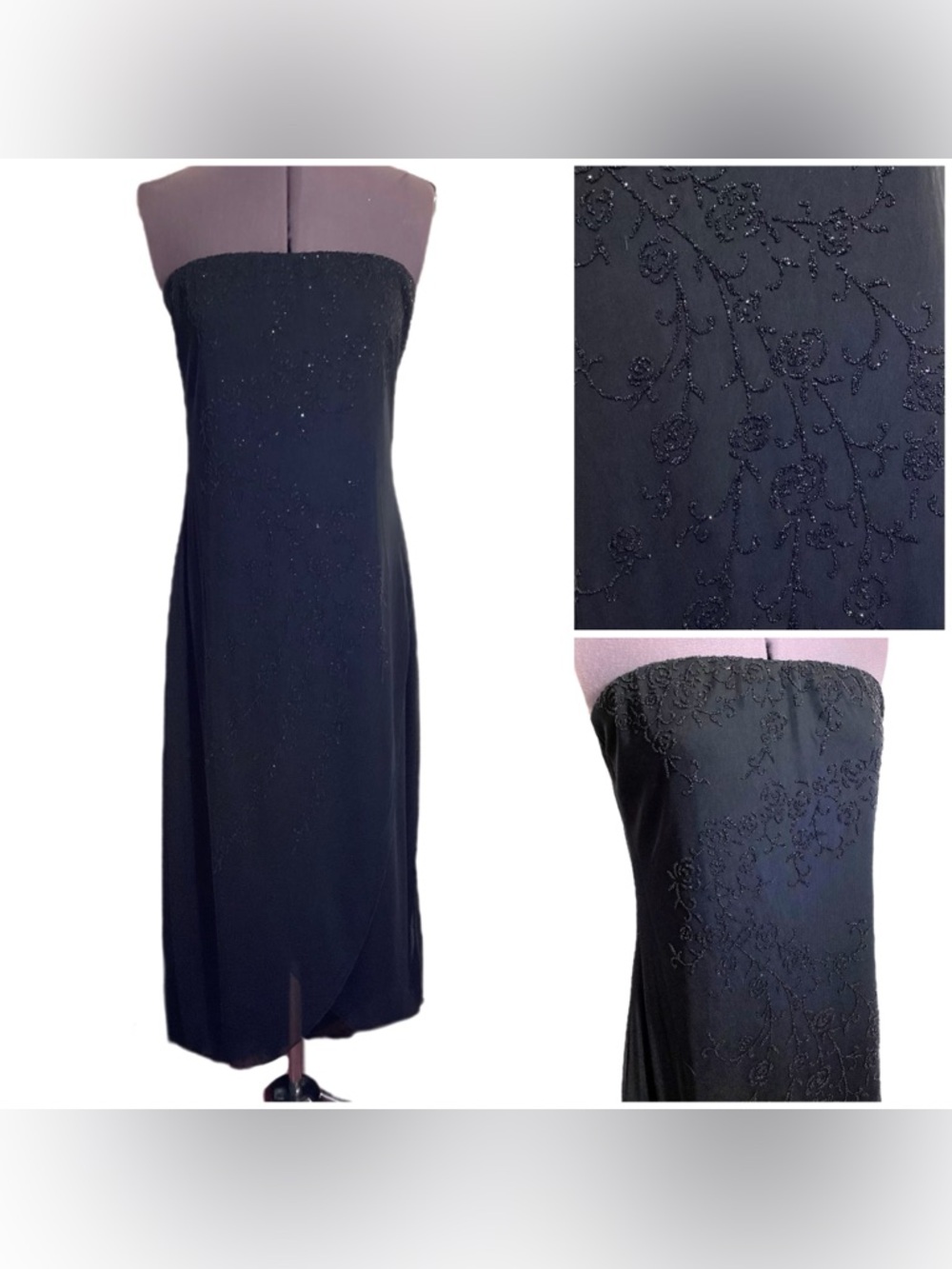 California Concepts Beaded Formal Slip Dress Size S